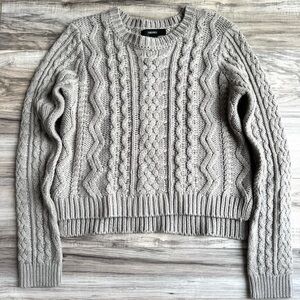 Forever 21 Cropped Fisherman Cable Knit Sweater